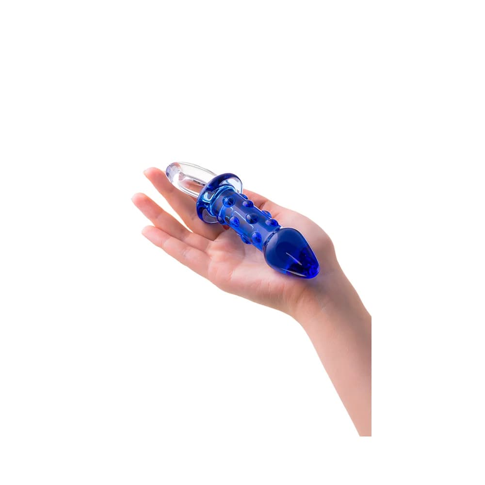 Sexus Glass 16 cm Mavi Cam Anal Plug - Ergonomik ve Hipoalerjenik Tasarım thumbnail 5
