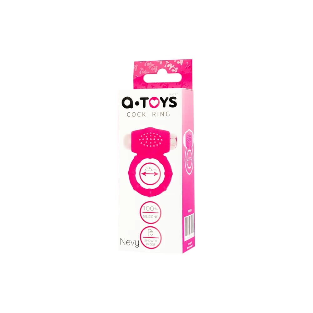 A-Toys by TOYFA Nevy Titreşimli Silikon Penis Halkası Pembe 2.5 cm thumbnail 4