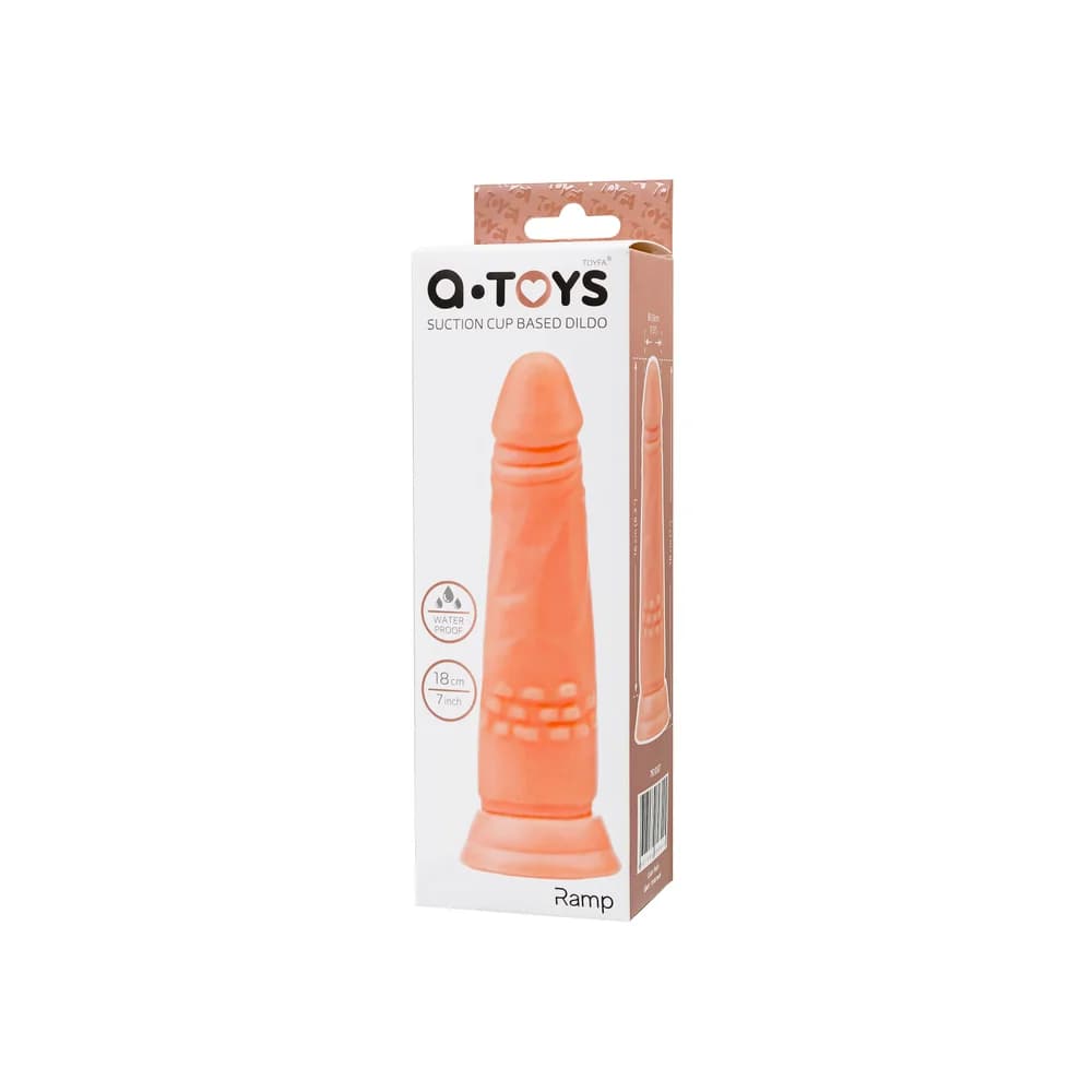 A-Toys by TOYFA Vantuzlu Realistik TPE Ten Rengi Gerçekçi Dildo 18 cm thumbnail 8
