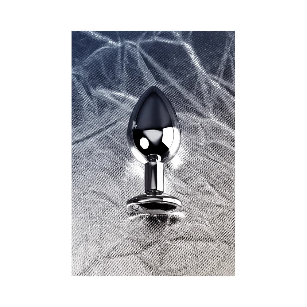 Metal by TOYFA Siyah Kristal Detaylı Paslanmaz Çelik Anal Plug 8.1 cm thumbnail 9