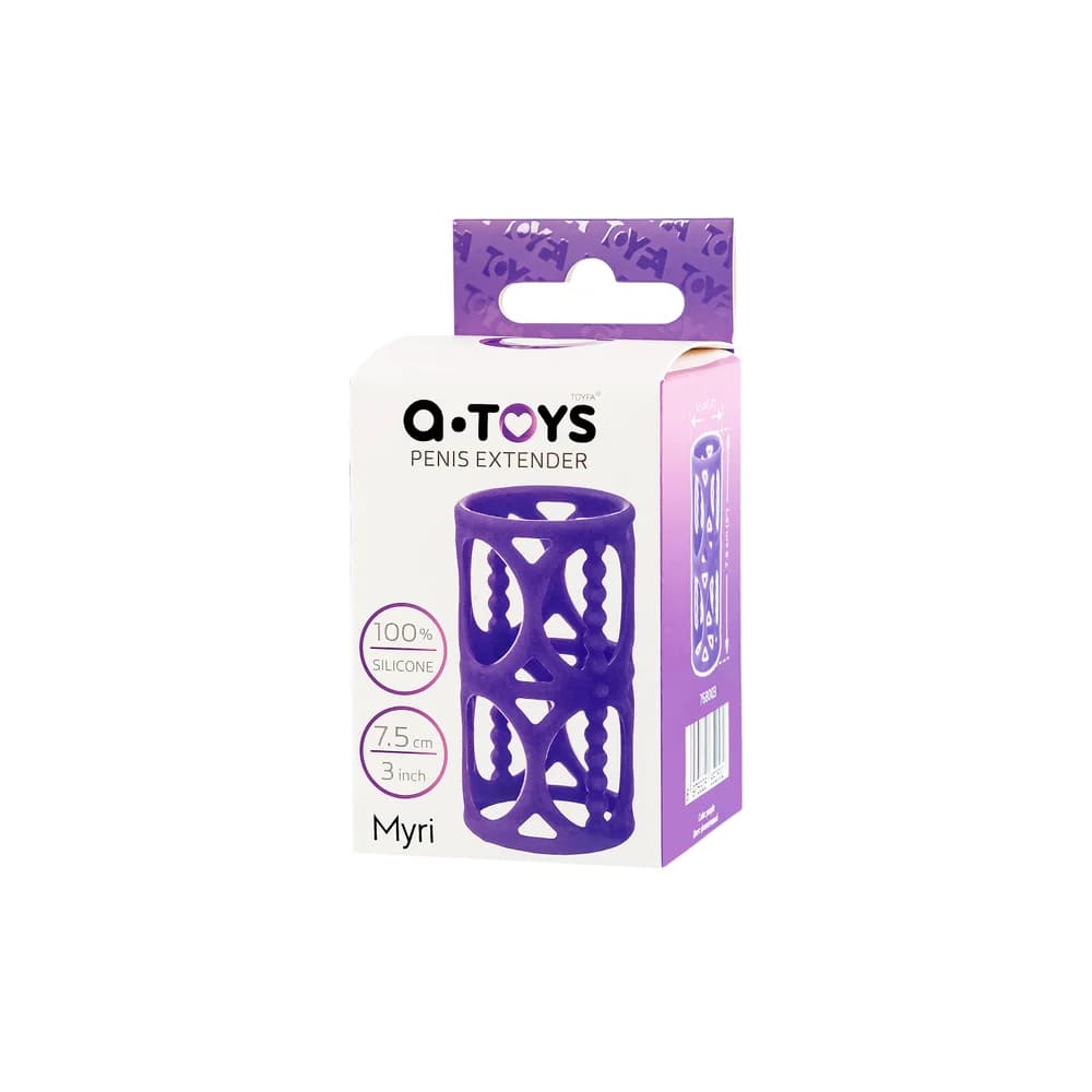 A-Toys by TOYFA Mor 7.5 cm Silikon Kabartmalı Penis Eki ve Kılıfı thumbnail 6