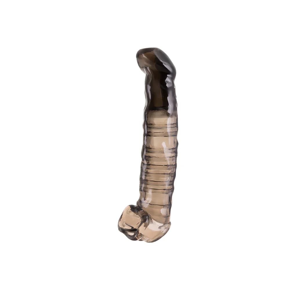 XLover by Toyfa TPE Siyah Şeffaf Boyut Arttırıcı ve Geciktirici Penis Kılıfı 22.5 cm thumbnail 4