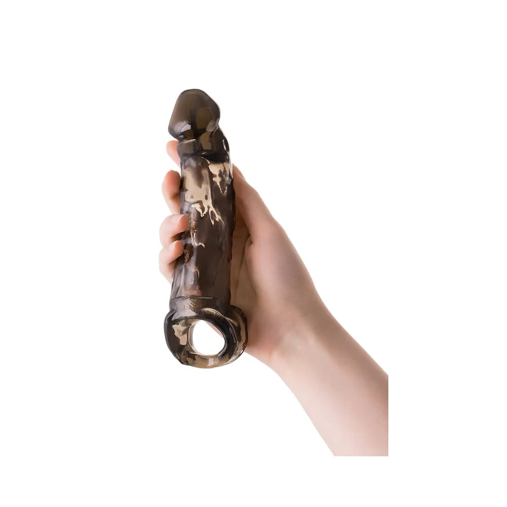 XLover by Toyfa Siyah TPE Boyut Arttırıcı ve Geciktirici Penis Kılıfı 19.5 cm thumbnail 4