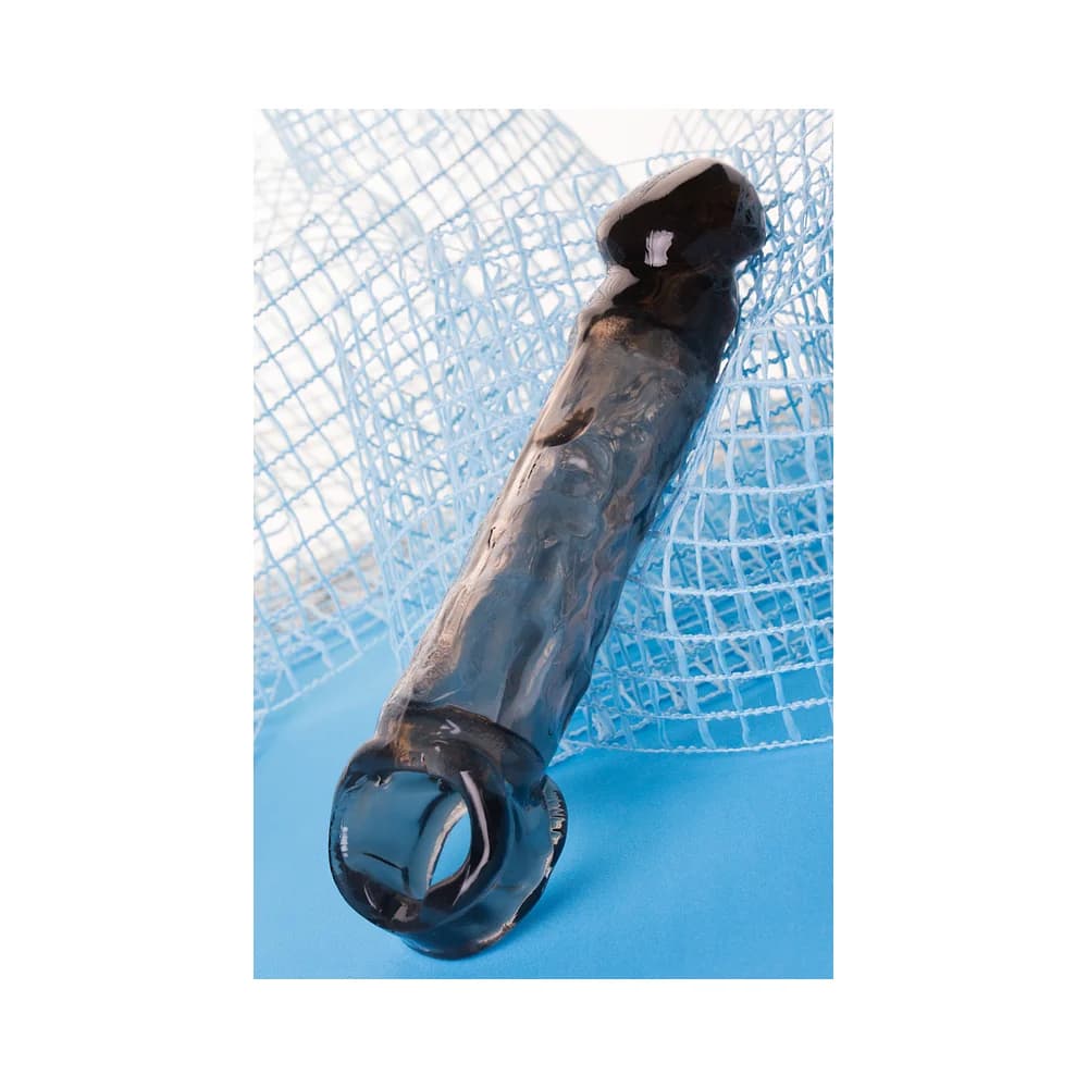 XLover by Toyfa Siyah TPE Boyut Arttırıcı ve Geciktirici Penis Kılıfı 19.5 cm thumbnail 7