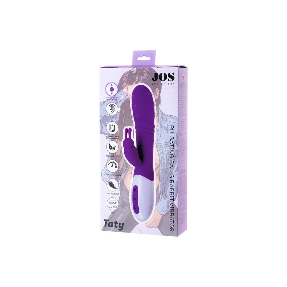 Jos Taty 12 Boncuklu Mor Silikon Klitoral Uyarıcı ve Masaj Vibratörü 21.5 cm thumbnail 6
