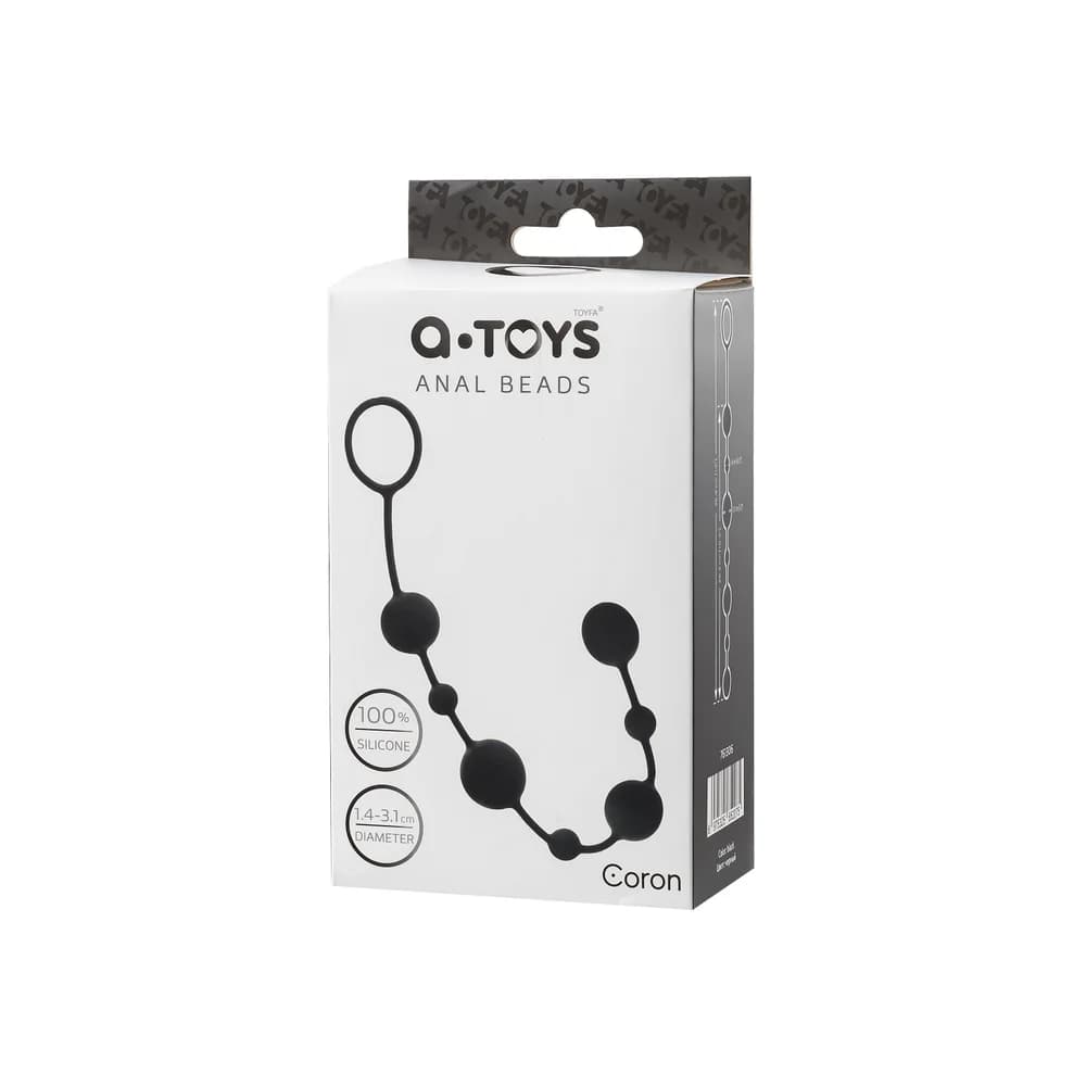 A-Toys by TOYFA Coron Silikon Anal Boncuk Siyah 35.9 cm thumbnail 3