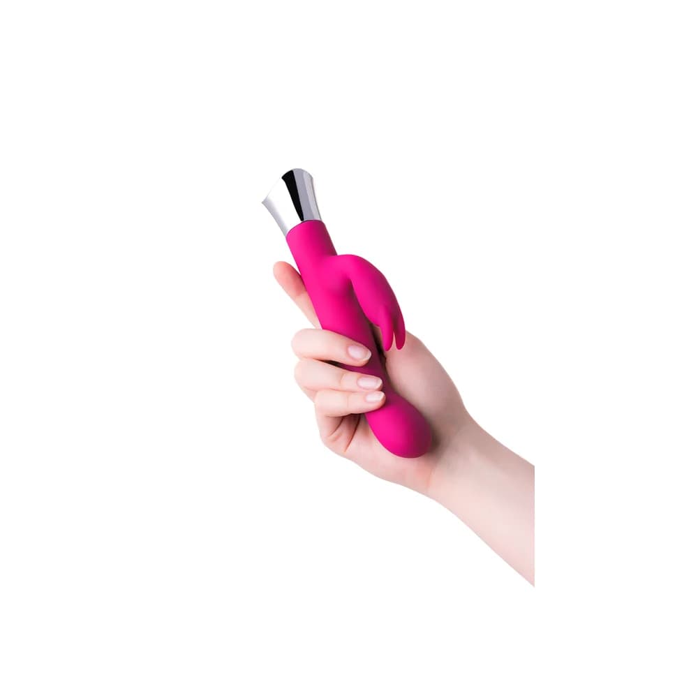 Jos Loly Çift Etkili Klitoral ve G Noktası Uyarıcı Silikon Vibratör - Pembe 21.6 cm thumbnail 5