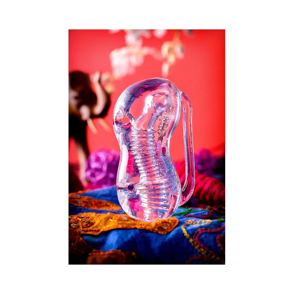 Lingam by TOYFA Indira Şeffaf 14 cm TPE Manuel Erkek Mastürbatör thumbnail 8