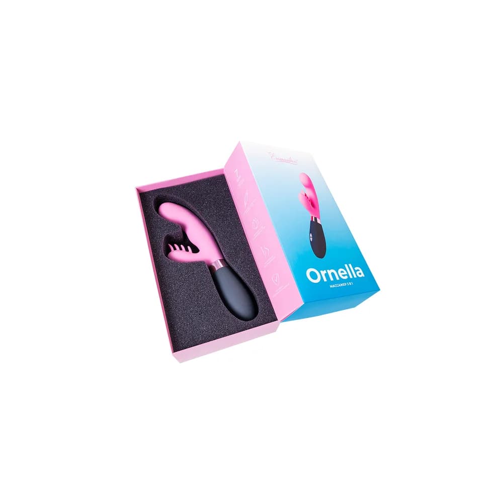 Eromantica Ornella 3'ü 1 Arada Pembe Silikon G Noktası ve Klitoral Uyarıcılı Vibratör 21.5 cm thumbnail 11