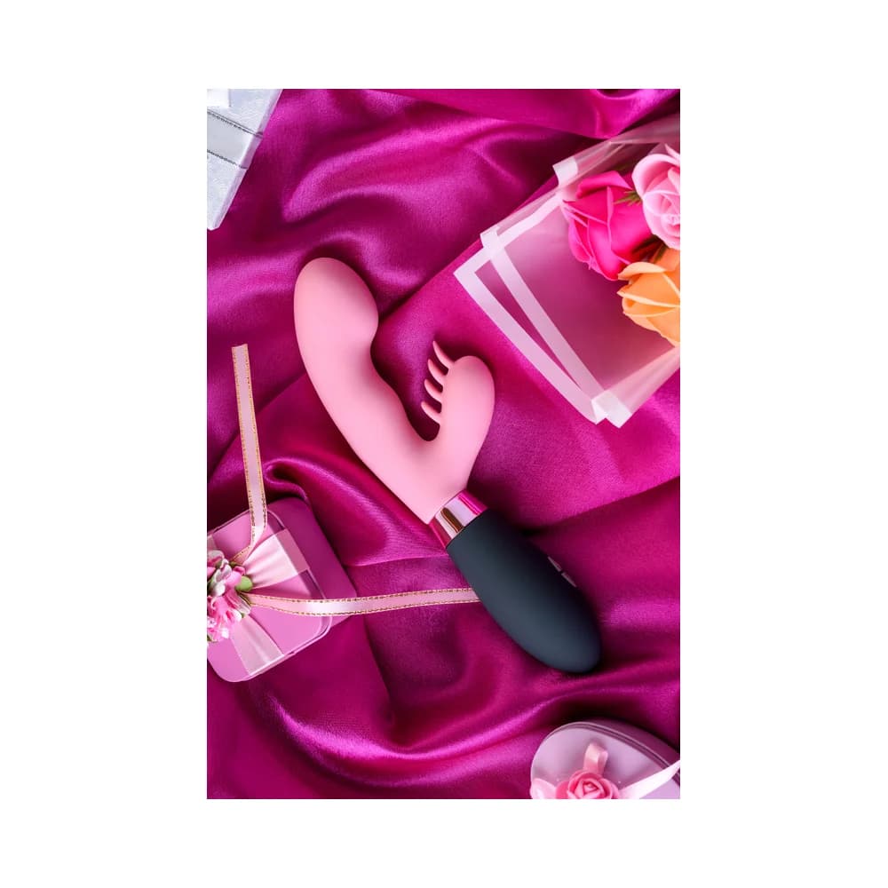 Eromantica Ornella 3'ü 1 Arada Pembe Silikon G Noktası ve Klitoral Uyarıcılı Vibratör 21.5 cm thumbnail 14