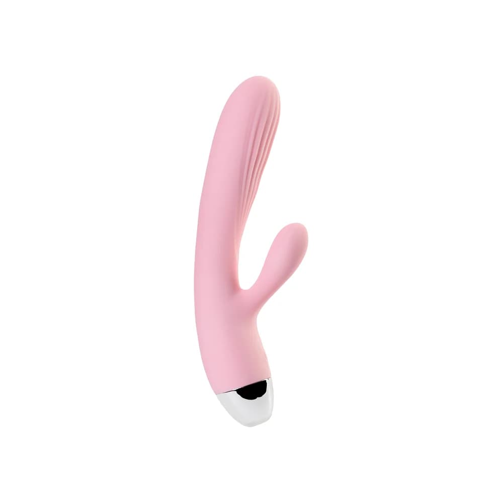 Jos Milly 40°C Isıtmalı ve Titreşimli Silikon Klitoral Uyarıcılı Pembe Vibratör 20 cm thumbnail 2
