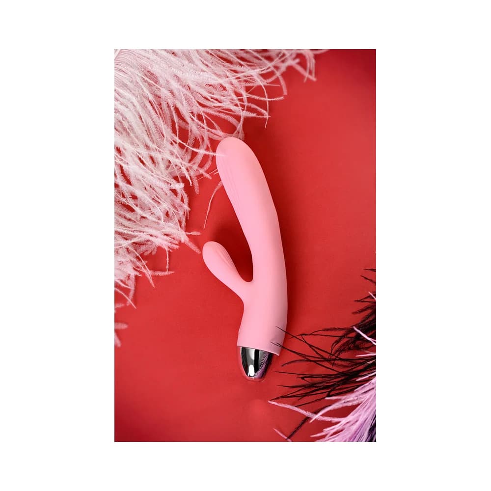 Jos Milly 40°C Isıtmalı ve Titreşimli Silikon Klitoral Uyarıcılı Pembe Vibratör 20 cm thumbnail 11