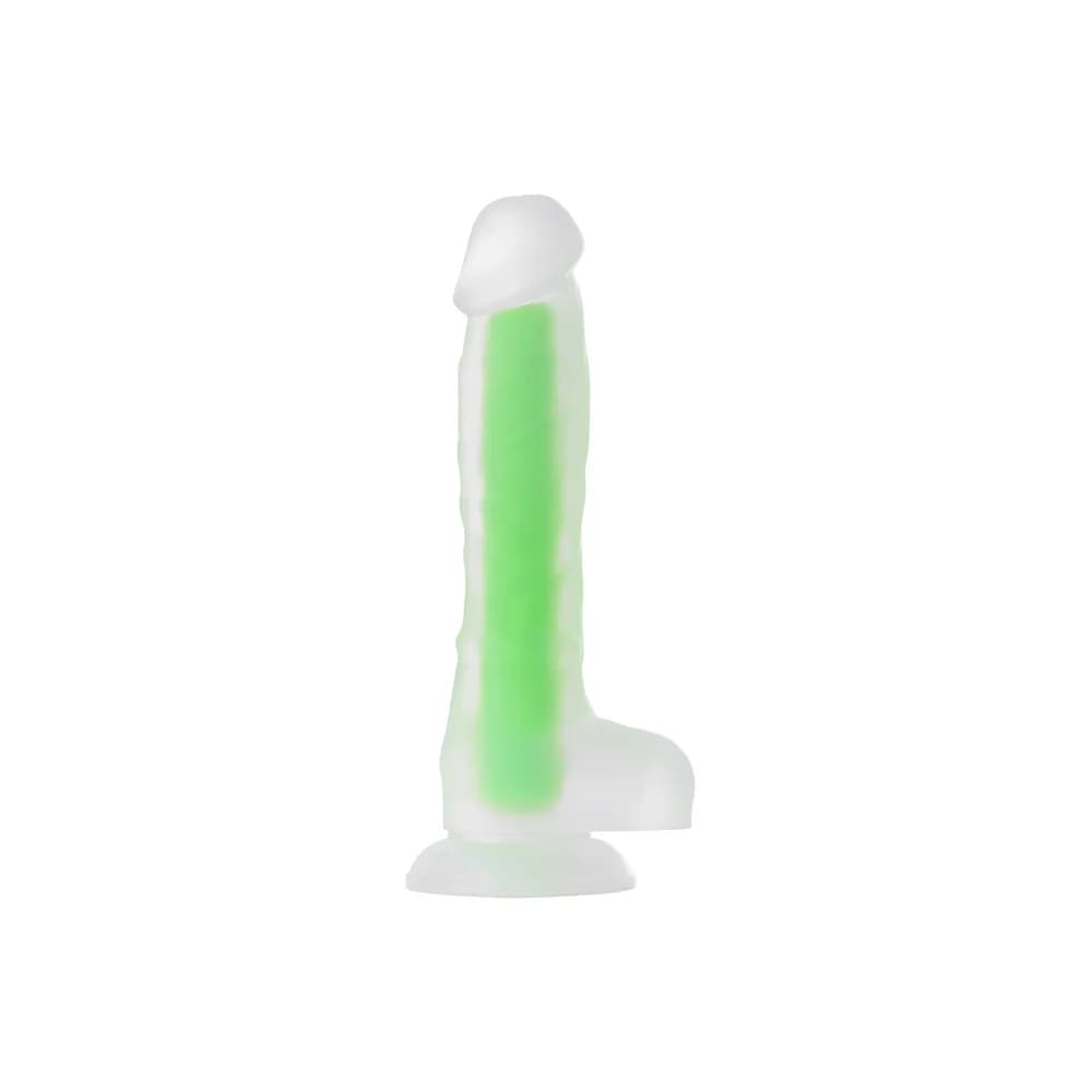 Beyond by Toyfa Clark Glow Gece Parlayan Şeffaf Silikon Gerçekçi Dildo 22 cm thumbnail 3