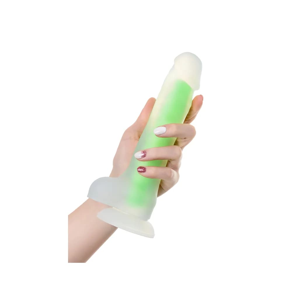 Beyond by Toyfa Clark Glow Gece Parlayan Şeffaf Silikon Gerçekçi Dildo 22 cm thumbnail 5