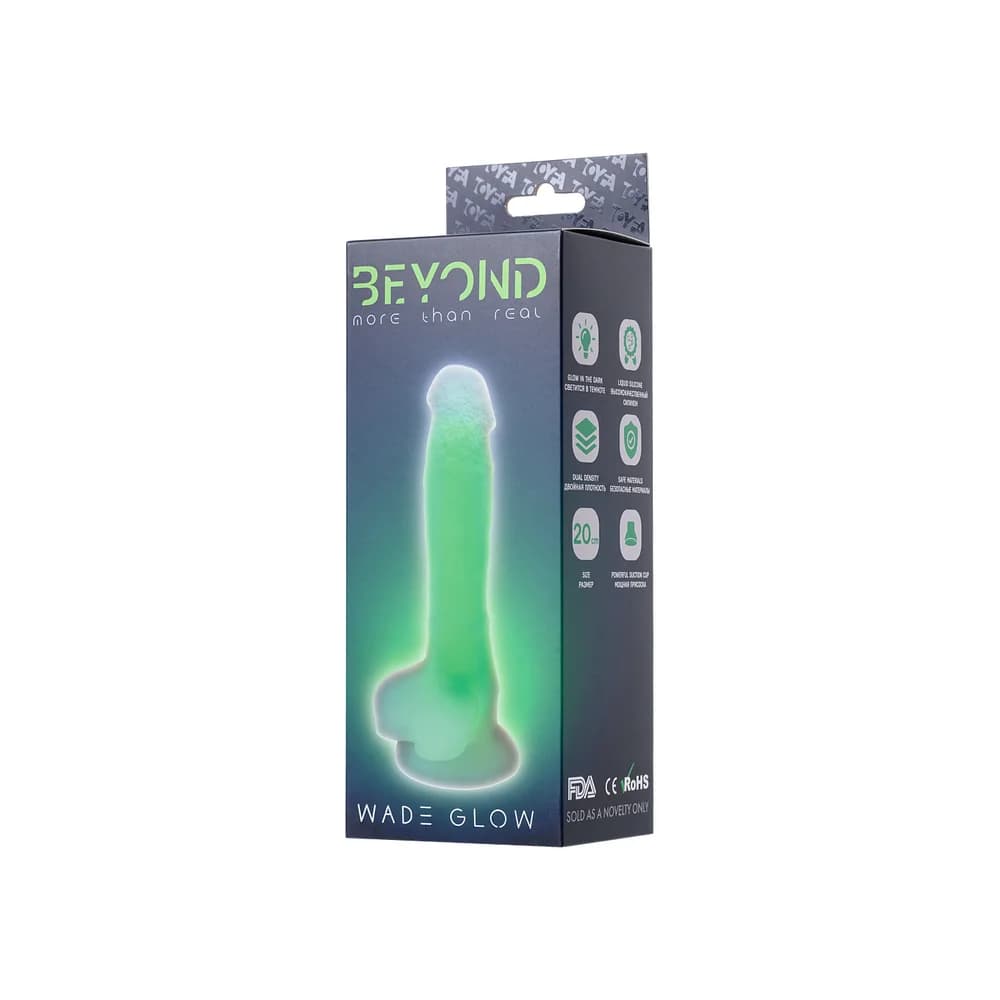 Beyond by Toyfa Wade Glow Gece Parlayan Şeffaf Silikon Gerçekçi Dildo 20 cm thumbnail 7