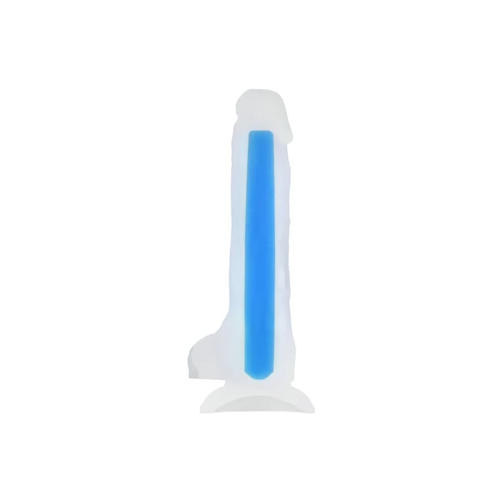 Beyond by Toyfa Steve Glow Gece Parlayan Şeffaf Silikon Gerçekçi Dildo 20 cm thumbnail 2