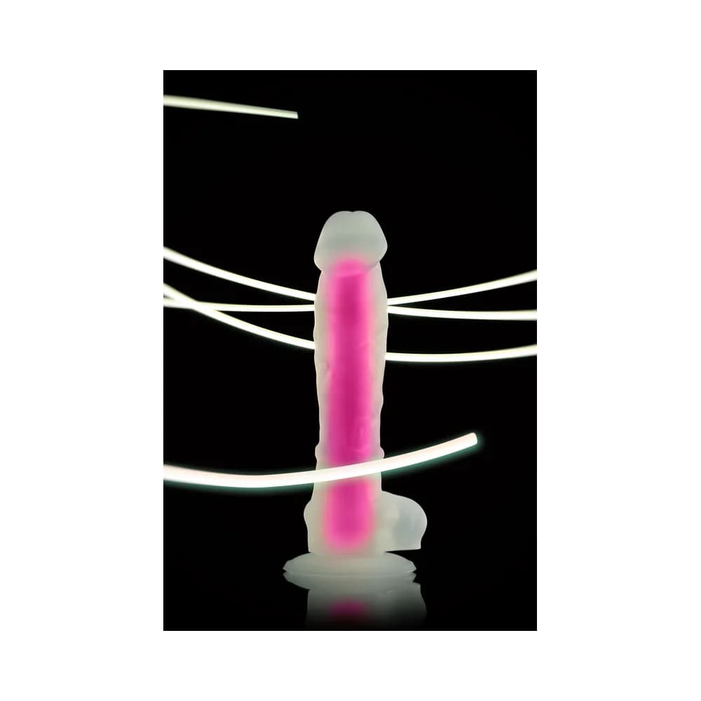 Beyond by Toyfa Tony Glow Gece Parlayan Silikon Şeffaf Gerçekçi Dildo 20 cm thumbnail 10