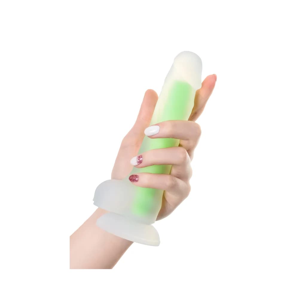 Beyond by Toyfa Dick Glow Gece Parlayan Şeffaf Sıvı Silikon Gerçekçi Dildo 18 cm thumbnail 5