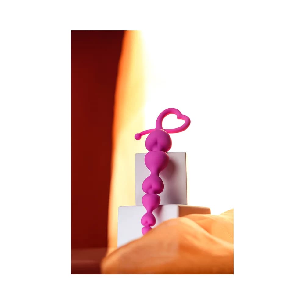 ToDo by Toyfa Sweety Kademe Artan Kalp Tasarımlı Silikon Pembe Anal Zinciri 18.5 cm thumbnail 7