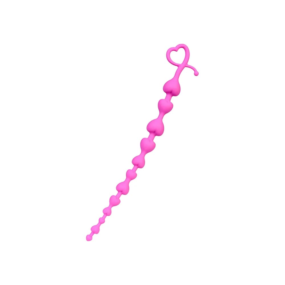 ToDo by Toyfa Long Sweety Kalp Tasarımlı Esnek Silikon Pembe Anal Zinciri 34 cm thumbnail 2