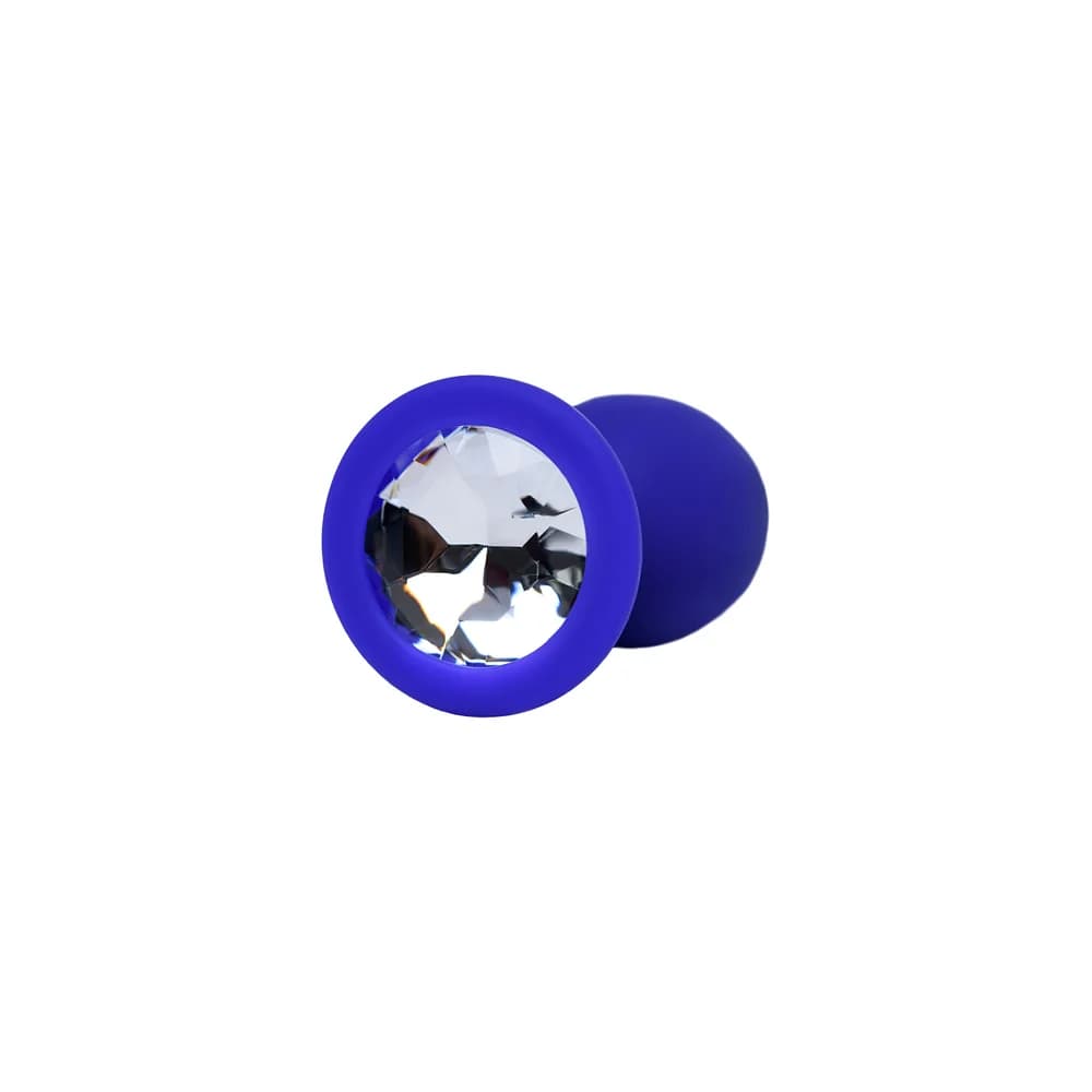 ToDo by Toyfa Brilliant Kristal Taşlı Silikon Anal Plug - Mavi, 7 cm thumbnail 3