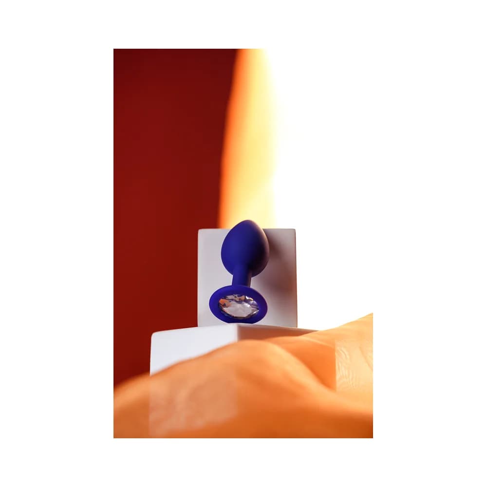 ToDo by Toyfa Brilliant Kristal Taşlı Silikon Anal Plug - Mavi, 7 cm thumbnail 8