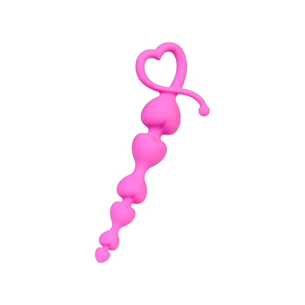 Eromantica Silikon Pembe 18.5 cm Kademeli Kalpli Anal Zinciri thumbnail 2