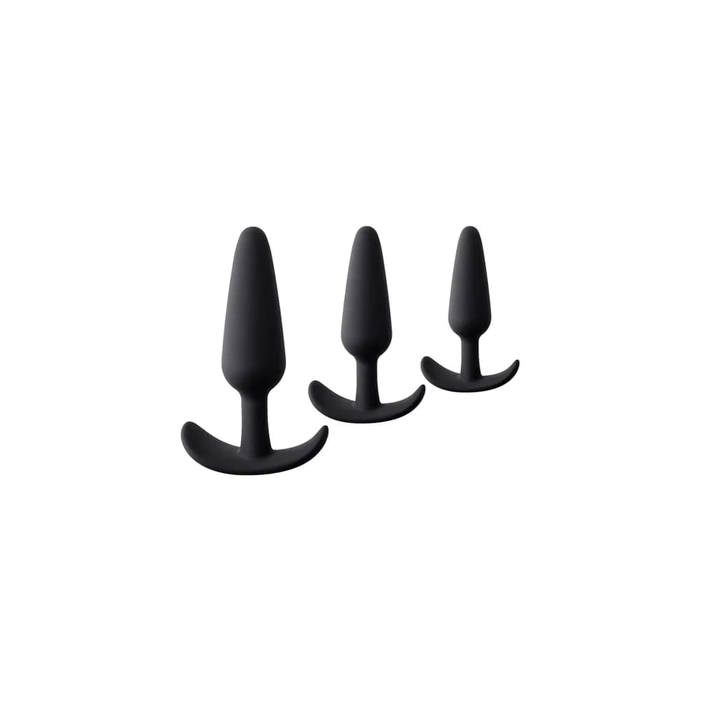POPO Pleasure Eridani 3'lü Kademeli Silikon Anal Plug Seti - Siyah thumbnail 3