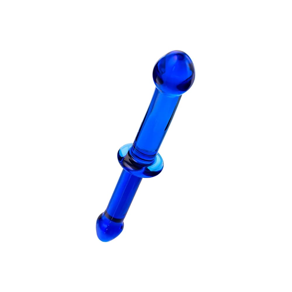 Sexus Glass Çift Taraflı Cam Yapay Penis 25 cm Mavi thumbnail 3