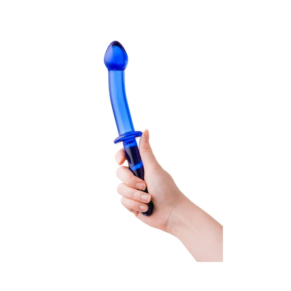 Sexus Glass Çift Taraflı Cam Yapay Penis 25 cm Mavi thumbnail 4