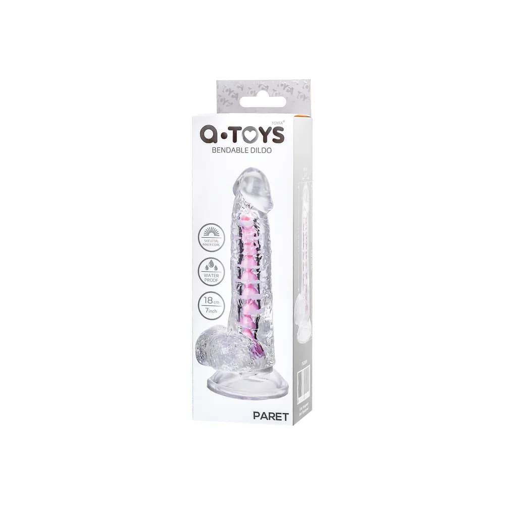 A-Toys by TOYFA Paret Şeffaf 18 cm TPE Esnek Vantuzlu Gerçekçi Jel Dildo thumbnail 8