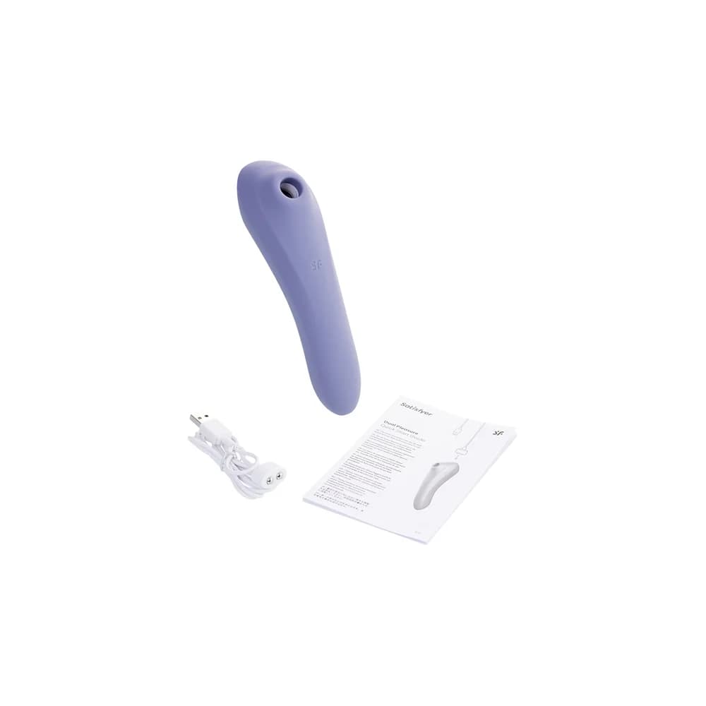 Satisfyer Dual Pleasure Mor Vakumlu Klitoral ve G Noktası Vibratörü 17.9 cm thumbnail 6