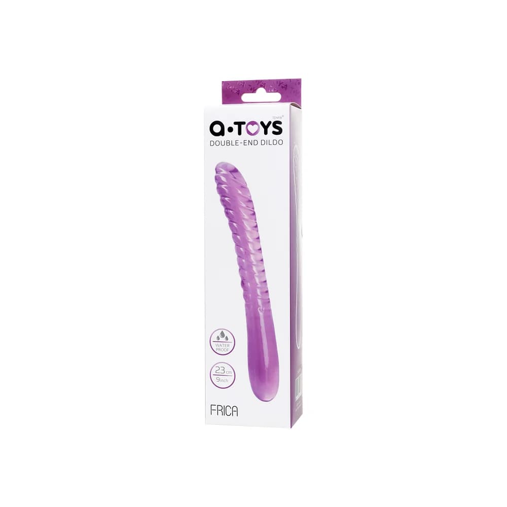 A-Toys by TOYFA Frica Çift Taraflı Mor TPE 23 cm Jel Dildo thumbnail 6