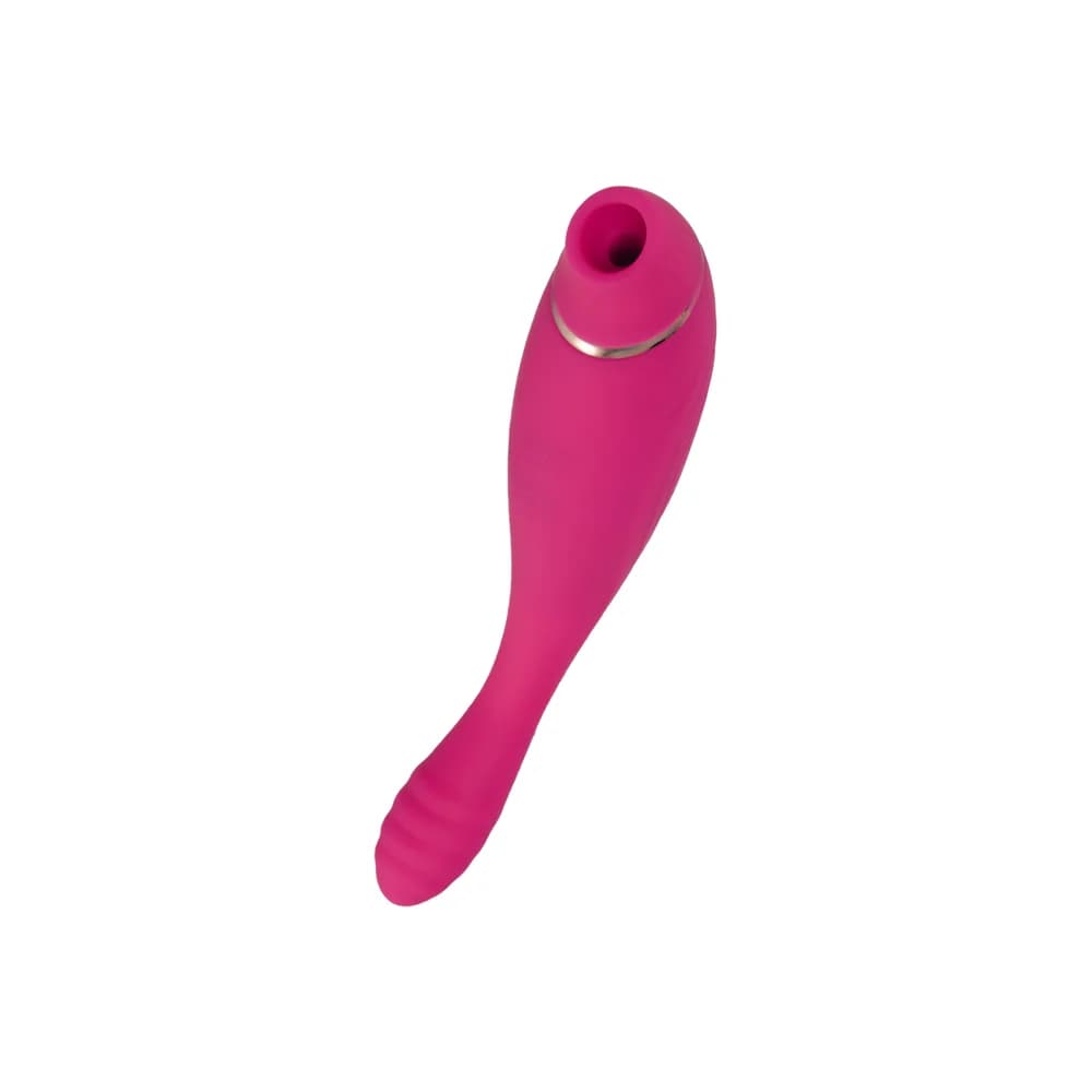 Jos Danvi Silikon Pembe 21.5 cm Çift İşlevli Vakumlu ve Titreşimli G-Noktası Vibratör thumbnail 5