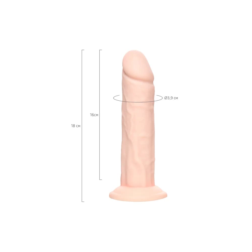 RealStick Silicone Jared L 18 cm Vantuzlu Gerçekçi Silikon Dildo Çıplak thumbnail 9