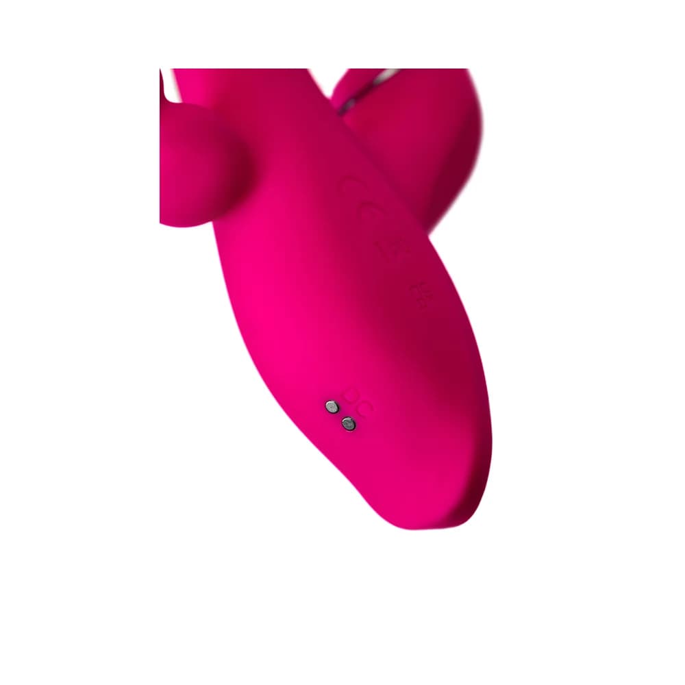 Jos Tripling 3'ü 1 Arada Silikon Vibratör ve Vakumlu Klitoral Uyarıcı Pembe 21 cm thumbnail 13
