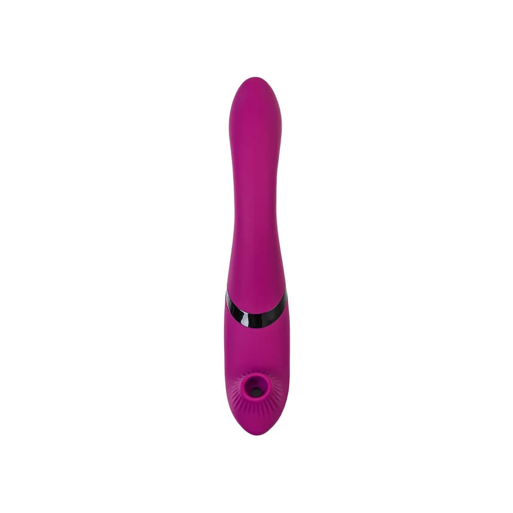 Jos Spinser Vakum Uyarımlı Döner Başlıklı Silikon Vibratör - 23 cm Mor thumbnail 3
