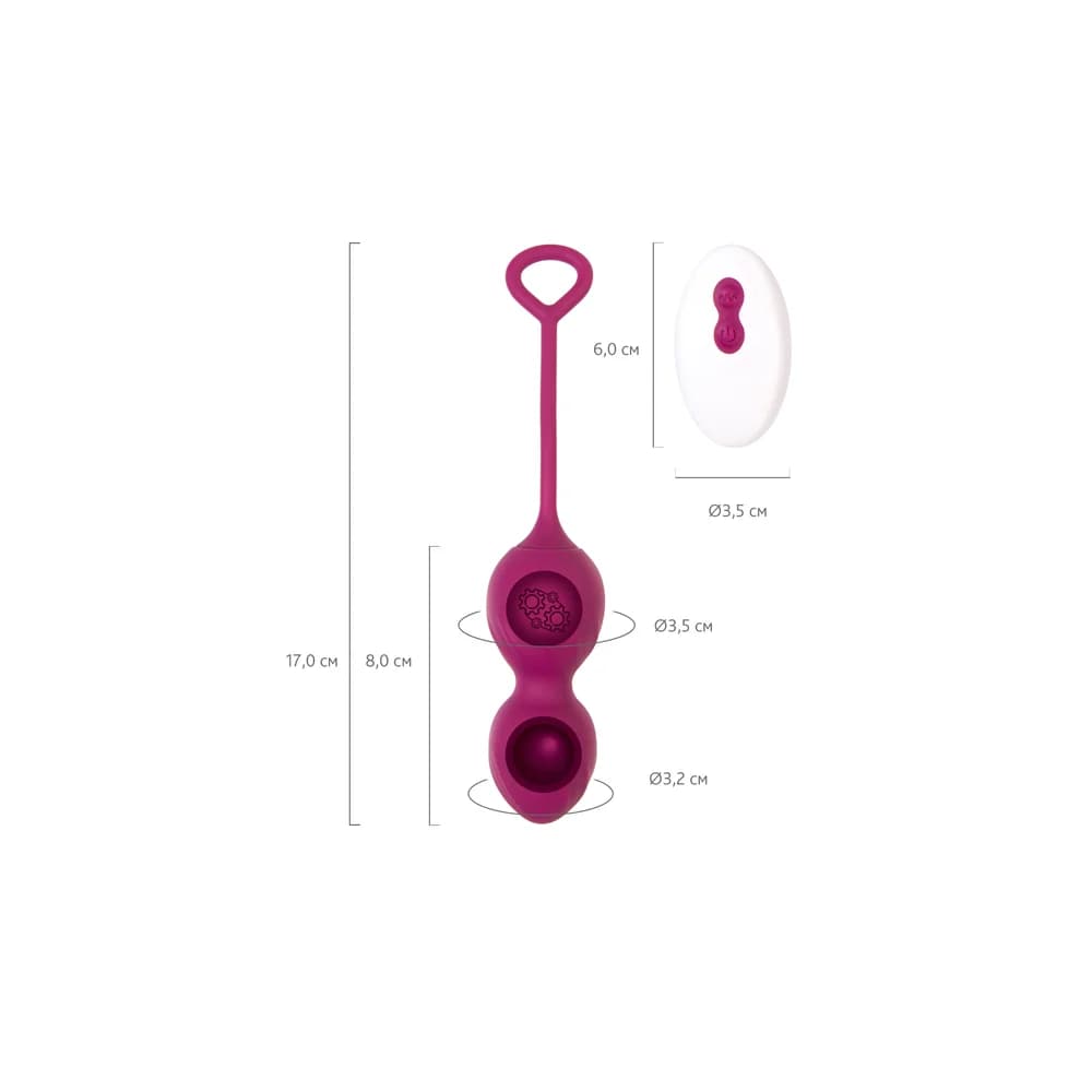 L'Eroina Moussy Silikon Vajinal Egzersiz Topları - Bordo 17 cm thumbnail 7