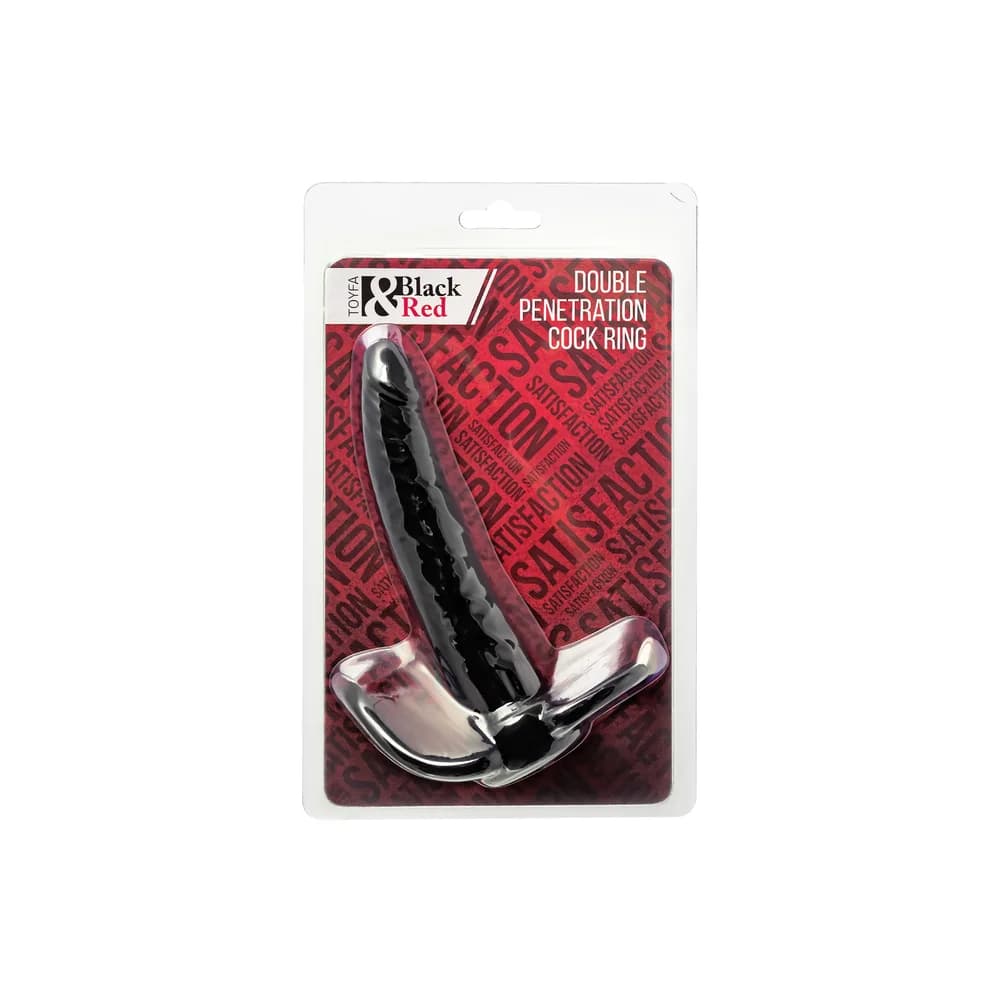 Black&Red by TOYFA Çift Halkalı Silikon Penis Kılıfı ve Penetrasyon Aparatı 16,5 cm thumbnail 9