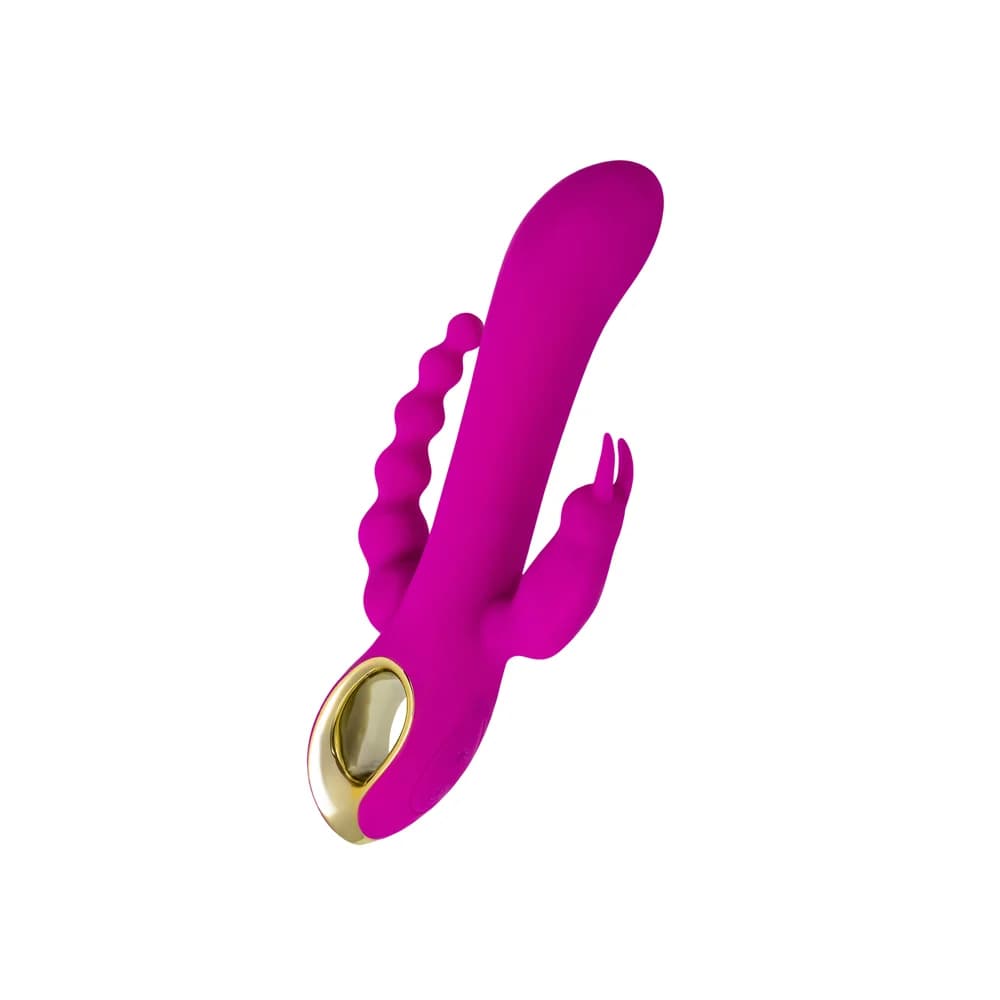 A-Toys by TOYFA Trinny Üçlü Etkili Silikon Vibratör - 21.5 cm Mor thumbnail 5