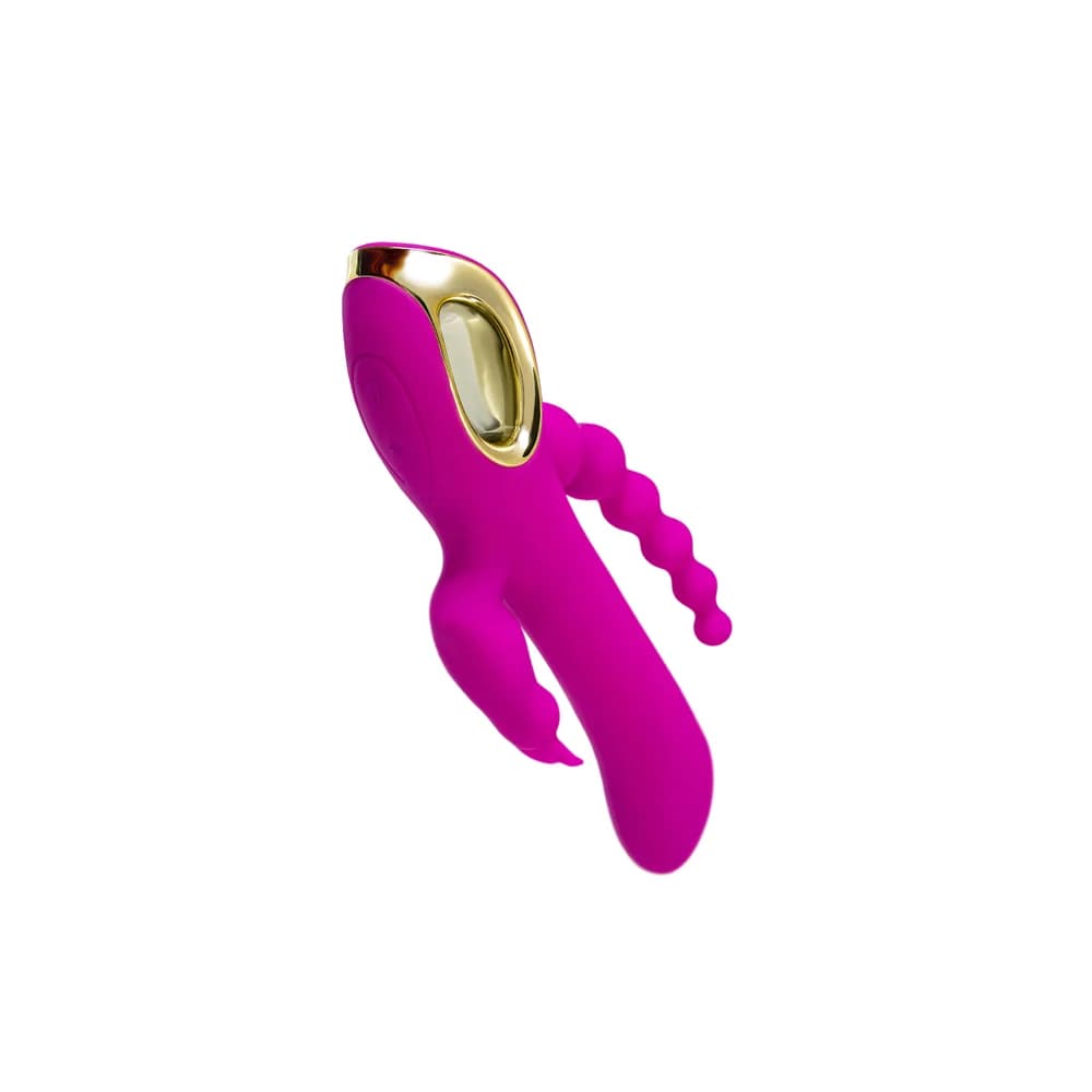 A-Toys by TOYFA Trinny Üçlü Etkili Silikon Vibratör - 21.5 cm Mor thumbnail 6