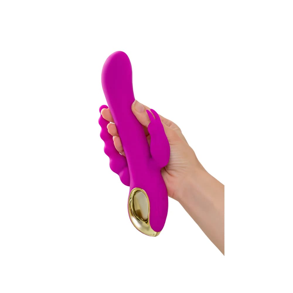 A-Toys by TOYFA Trinny Üçlü Etkili Silikon Vibratör - 21.5 cm Mor thumbnail 8