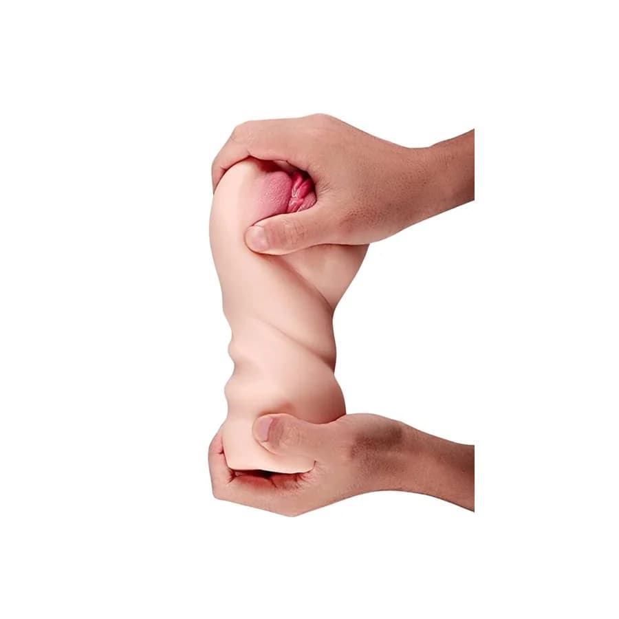 XOXO Çift Kanallı Gerçekçi TPE Mastürbatör - 17.5 cm Ten Rengi thumbnail 6