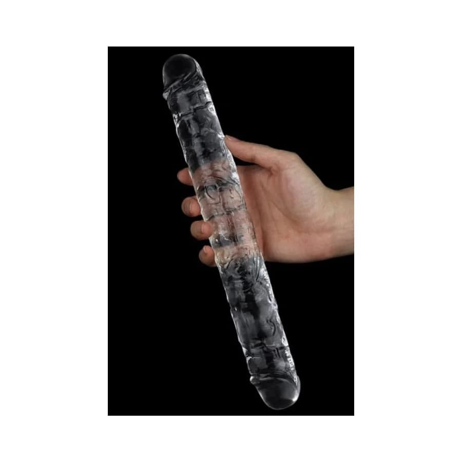 Çift Taraflı Şeffaf Realistik Esnek Jelly Dildo 44,5 cm thumbnail 7