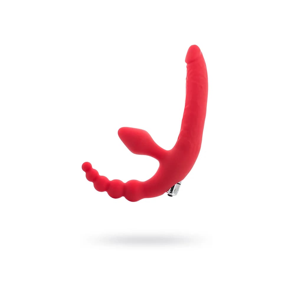 Black & Red by TOYFA Vibratörlü Silikon Strapon Kırmızı 35 cm