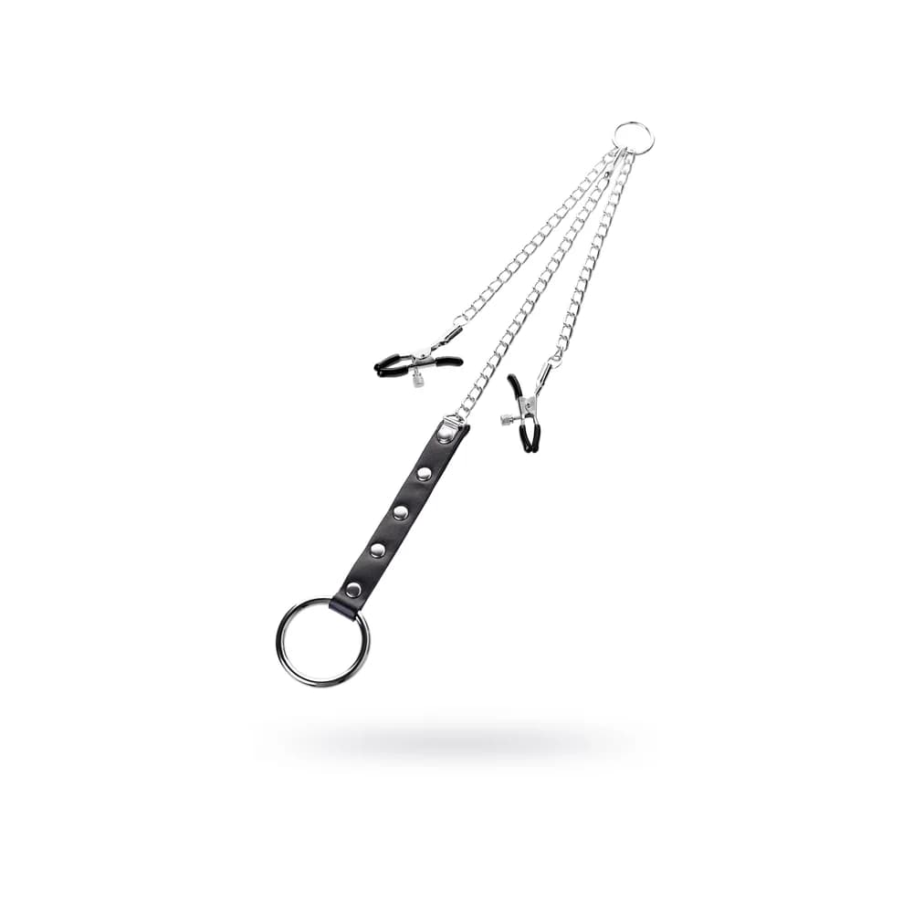 Metal by TOYFA Ayarlanabilir Cıvatalı Penis Halkalı Gümüş Göğüs Ucu Kelepçesi