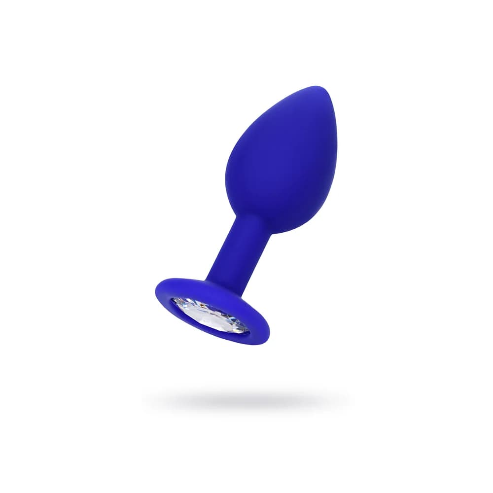 ToDo by Toyfa Brilliant Kristal Taşlı Silikon Anal Plug - Mavi, 7 cm