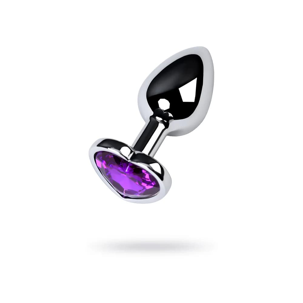 Metal by TOYFA Mor Kristalli Gümüş Metal Anal Plug 7 cm
