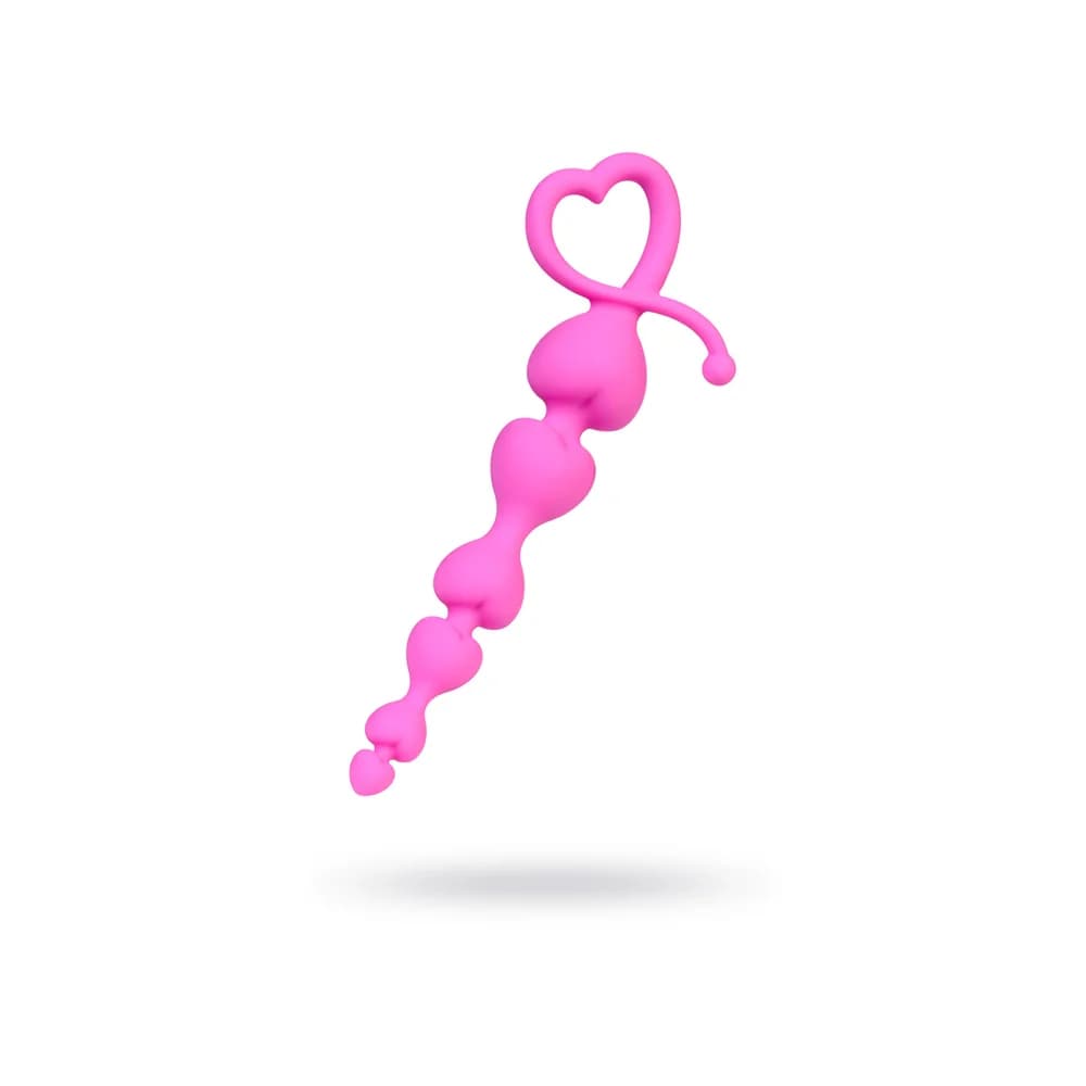 Eromantica Silikon Pembe 18.5 cm Kademeli Kalpli Anal Zinciri