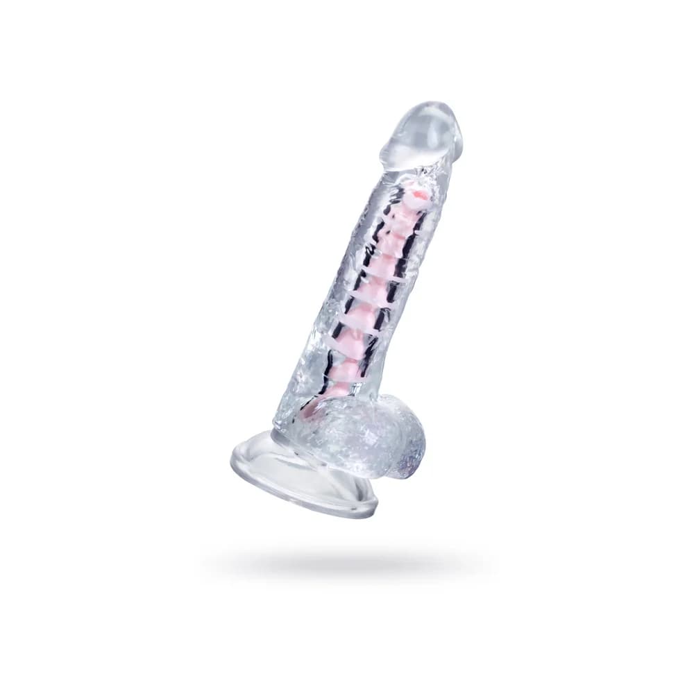 A-Toys by TOYFA Paret Şeffaf 18 cm TPE Esnek Vantuzlu Gerçekçi Jel Dildo